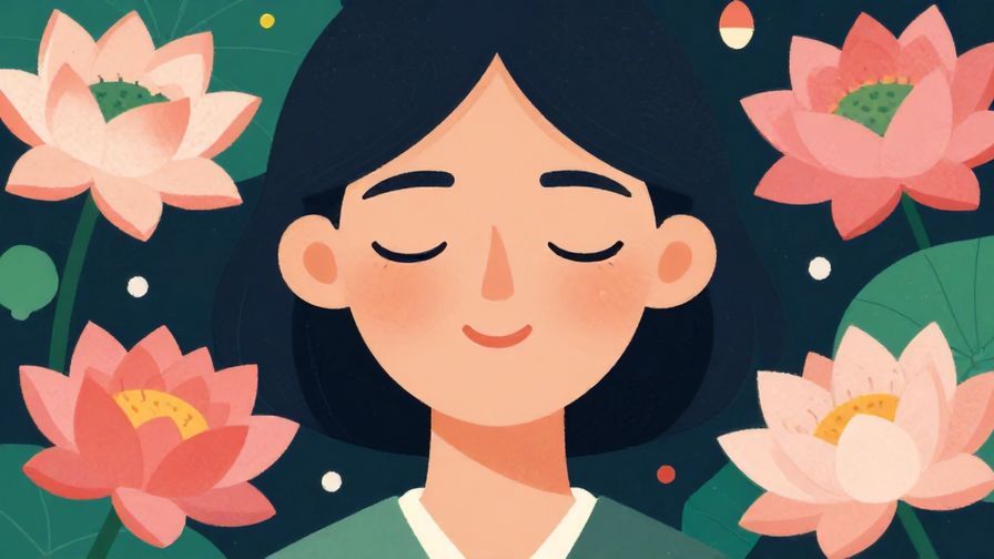 Illustration%20of%20a%20calm%20person%20with%20closed%20eyes%20and%20a%20soft%20smile%2C%20surrounded%20by%20floating%20lotus%20flowers%2C%20vibrant%20colors%2C%20illustrated%20style