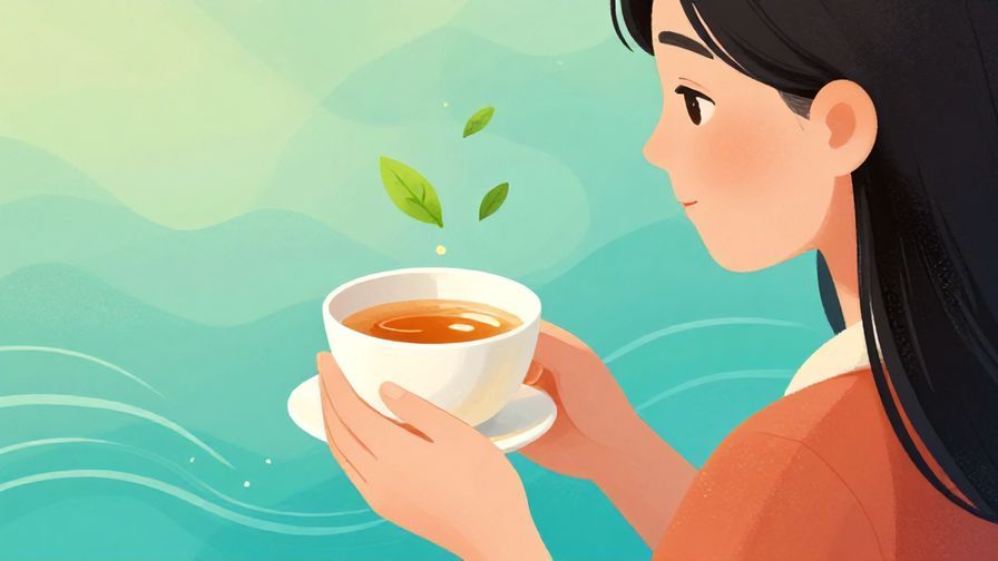 Illustration%20of%20a%20calm%20scene%20with%20a%20person%20thoughtfully%20holding%20a%20cup%20of%20tea%2C%20soft%20floating%20leaves%20and%20gentle%20waves%20in%20the%20background%2C%20vibrant%20colors%2C%20illustrated%20style