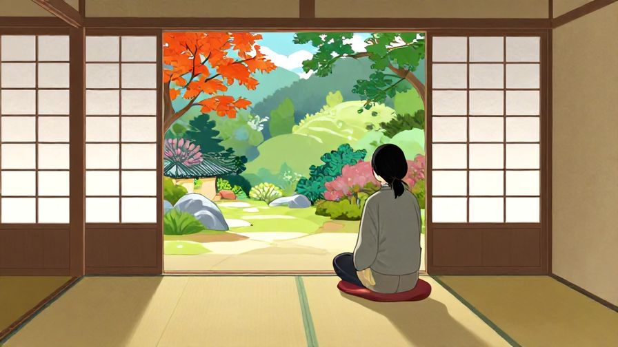 Illustration%20of%20a%20calm%20traditional%20Japanese%20room%20with%20a%20person%20reflecting%20quietly%20near%20a%20window%20showing%20a%20peaceful%20garden%2C%20vibrant%20colors%2C%20illustrated%20style