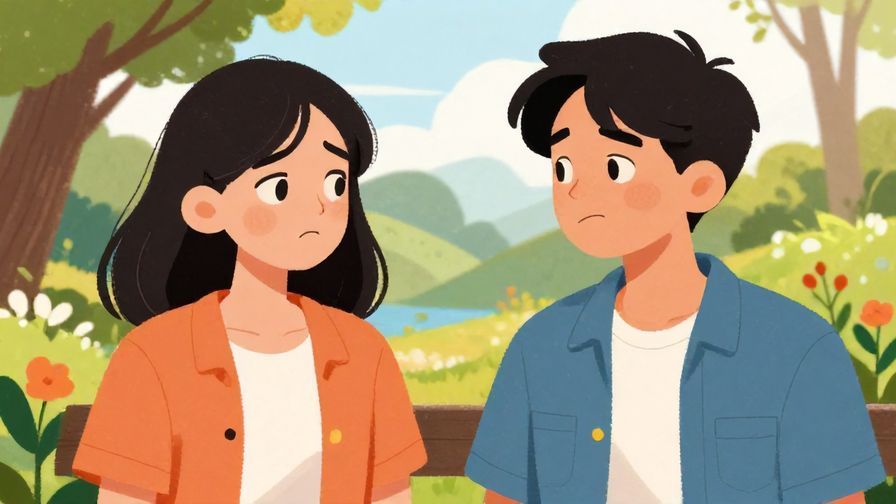 Illustration%20of%20a%20casual%20conversation%20between%20two%20friends%20with%20one%20looking%20playfully%20upset%2C%20park%20background%2C%20vibrant%20colors%2C%20illustrated%20style