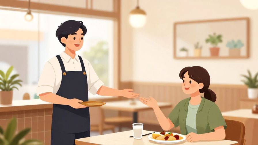 Illustration%20of%20a%20casual%20diner%20holding%20out%20hand%20to%20a%20waiter%20with%20a%20friendly%20smile%20in%20a%20bright%20café%20environment%2C%20illustrated%20style