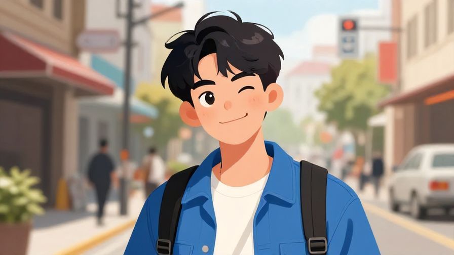 Illustration%20of%20a%20casual%20young%20person%20with%20a%20raised%20eyebrow%20and%20playful%20smile%20in%20a%20street%20setting%2C%20vibrant%20colors%2C%20illustrated%20style