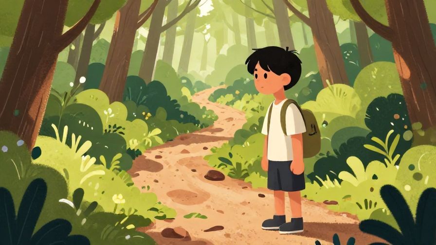 Illustration%20of%20a%20character%20looking%20cautious%20while%20examining%20a%20suspicious%20path%20in%20a%20forest%2C%20soft%20lighting%2C%20vibrant%20colors%2C%20illustrated%20style