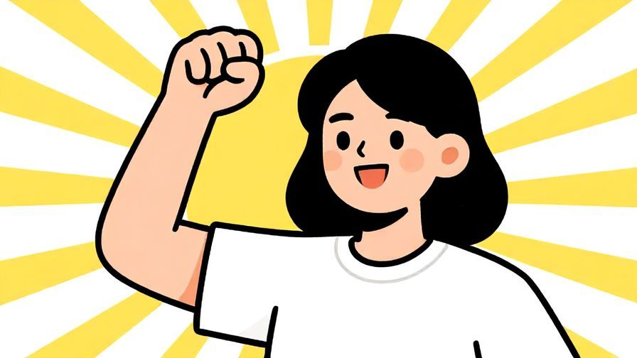 Illustration%20of%20a%20cheerful%20person%20with%20fist%20raised%20in%20determination%20and%20a%20bright%20sunburst%20background%2C%20illustrated%20style