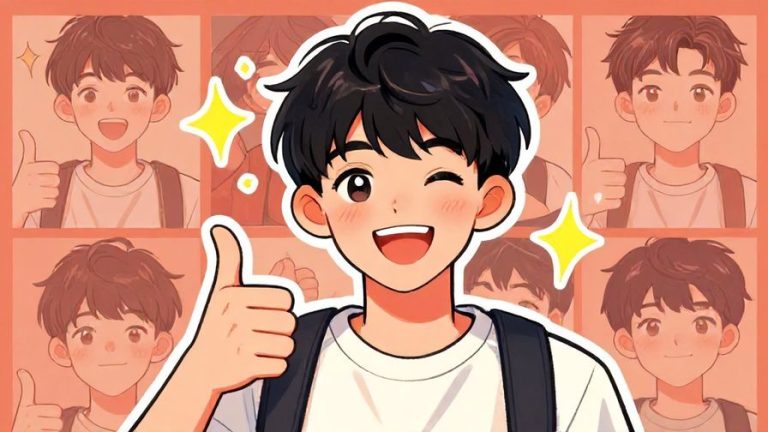 Illustration%20of%20a%20cheerful%20young%20person%20giving%20a%20thumbs-up%20with%20sparkles%20around%20them%2C%20detailed%20background%2C%20vibrant%20colors%2C%20illustrated%20style