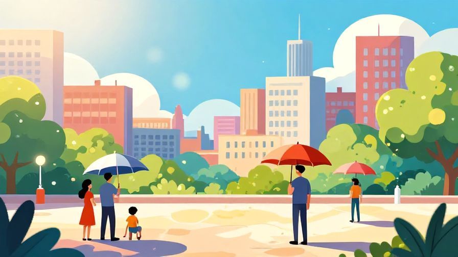 Illustration%20of%20a%20city%20under%20bright%20sun%20with%20people%20seeking%20shade%20and%20using%20umbrellas%20for%20sun%20protection%2C%20vibrant%20colors%2C%20illustrated%20style