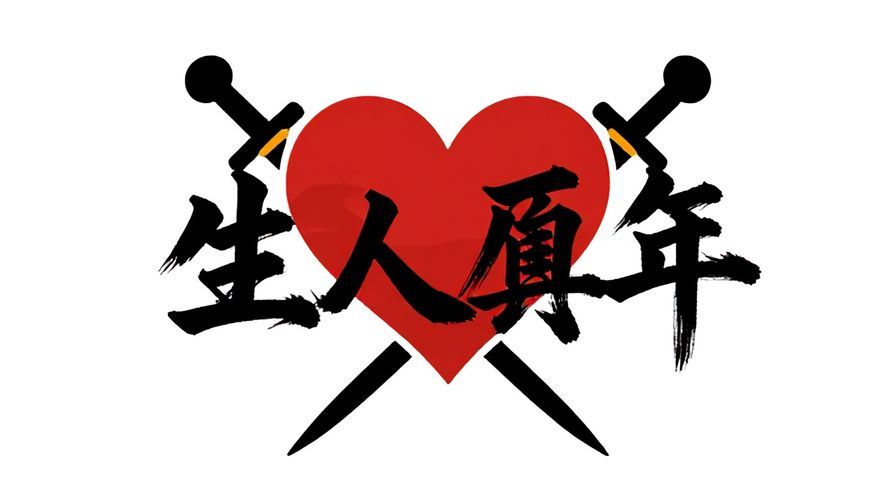 Illustration%20of%20a%20classic%20calligraphy%20style%20with%20a%20heart%20and%20crossed%20swords%20in%20the%20background%2C%20elegant%20and%20formal%20style%2C%20vibrant%20colors%2C%20illustrated%20style