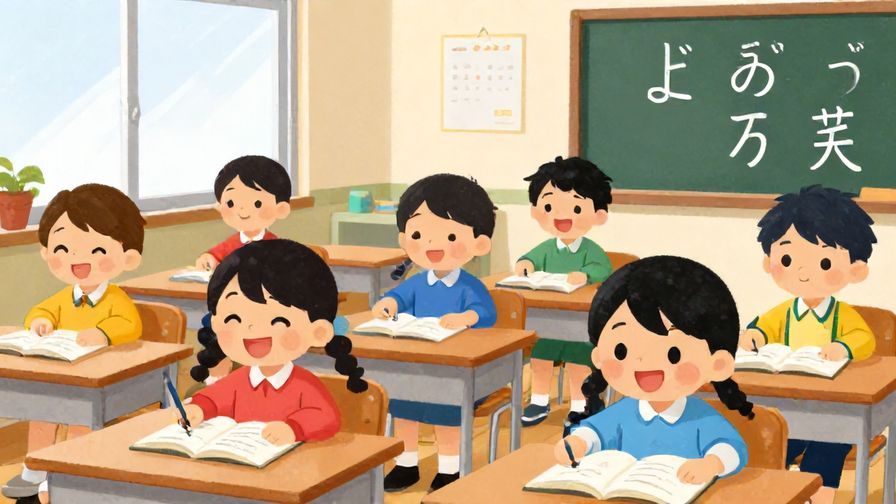 Illustration%20of%20a%20colorful%20Japanese%20language%20classroom%20scene%2C%20students%20practicing%20phrases%20with%20smiling%20faces%2C%20vibrant%20colors%2C%20illustrated%20style