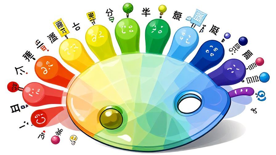 Illustration%20of%20a%20colorful%20palette%20with%20various%20shades%20representing%20different%20meanings%20of%20probability%2C%20with%20Japanese%20characters%20floating%20around%20in%20a%20vibrant%20illustrated%20style%2C%20detailed%20background%2C%20bright%20colors