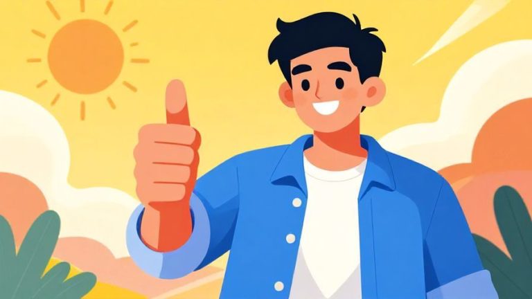 Illustration%20of%20a%20confident%20young%20person%20giving%20a%20thumbs-up%20gesture%20with%20a%20bright%20smile%20and%20a%20sunny%20background%20full%20of%20energy%20and%20vibrant%20colors%2C%20illustrated%20style