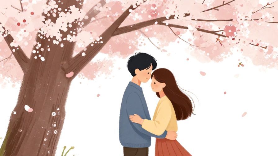 Illustration%20of%20a%20couple%20embracing%20gently%20under%20a%20cherry%20blossom%20tree%2C%20soft%20pastel%20colors%2C%20illustrated%20style