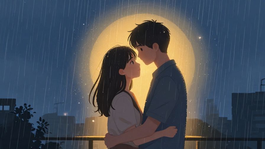 Illustration%20of%20a%20couple%20embracing%20under%20a%20rainy%20sky%20with%20warm%20light%20around%20them