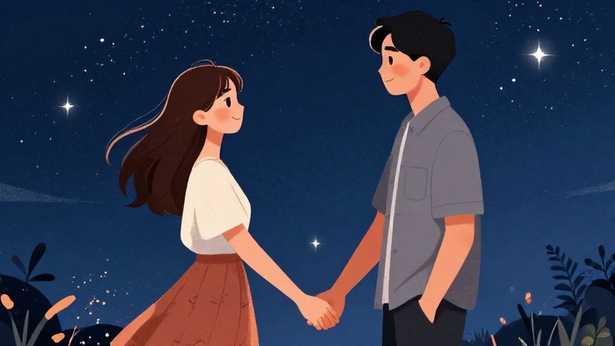 Illustration%20of%20a%20couple%20holding%20hands%20under%20a%20starry%20sky%2C%20warm%20expressions%2C%20detailed%20background%2C%20vibrant%20colors%2C%20illustrated%20style