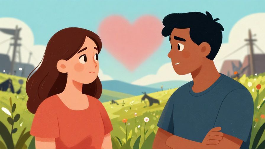 Illustration%20of%20a%20couple%20in%20a%20tense%20discussion%20with%20a%20battlefield%20background%20fading%20into%20a%20heart%2C%20vibrant%20colors%2C%20illustrated%20style