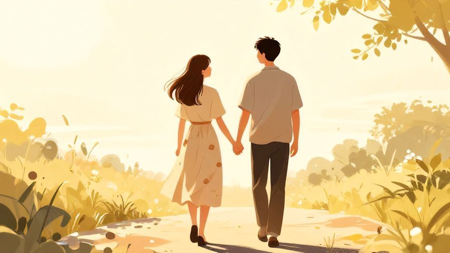 Illustration%20of%20a%20couple%20walking%20hand-in-hand%20down%20a%20sunlit%20path%2C%20warm%20and%20romantic%20tone%2C%20illustrated%20style