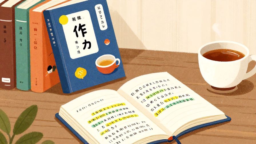 Illustration%20of%20a%20cozy%20study%20corner%20with%20Japanese%20language%20books%2C%20a%20cup%20of%20tea%2C%20and%20a%20notebook%20open%20to%20a%20page%20with%20highlighted%20phrases%2C%20vibrant%20colors%2C%20illustrated%20style