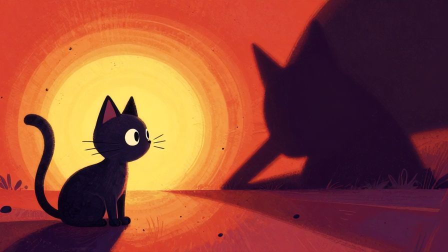 Illustration%20of%20a%20curious%20cat%20looking%20at%20a%20mysterious%20object%20with%20a%20shadow%20looming%20behind%20symbolizing%20danger%2C%20vibrant%20colors%2C%20illustrated%20style