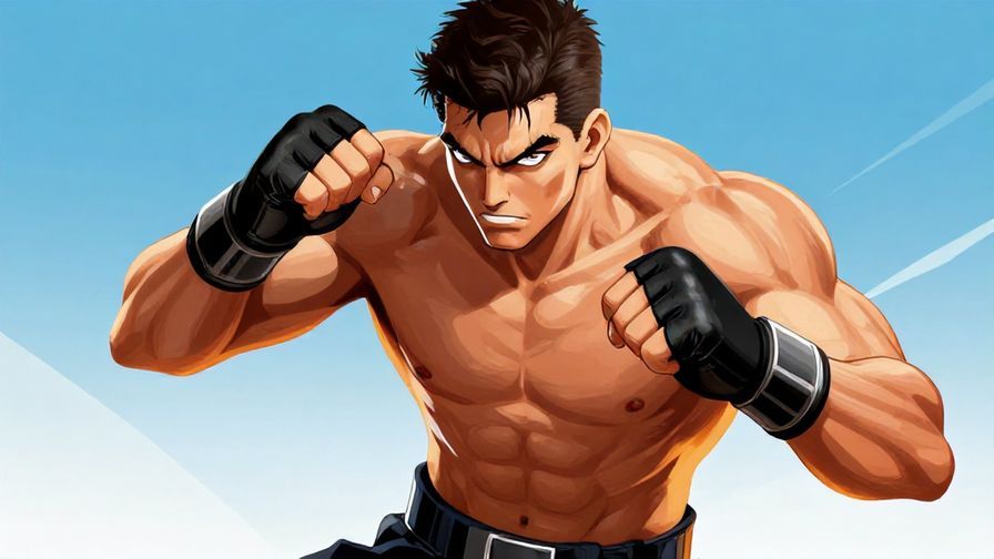 Illustration%20of%20a%20fighter%20in%20a%20dynamic%20battle%20stance%2C%20intense%20expression%2C%20vivid%20colors