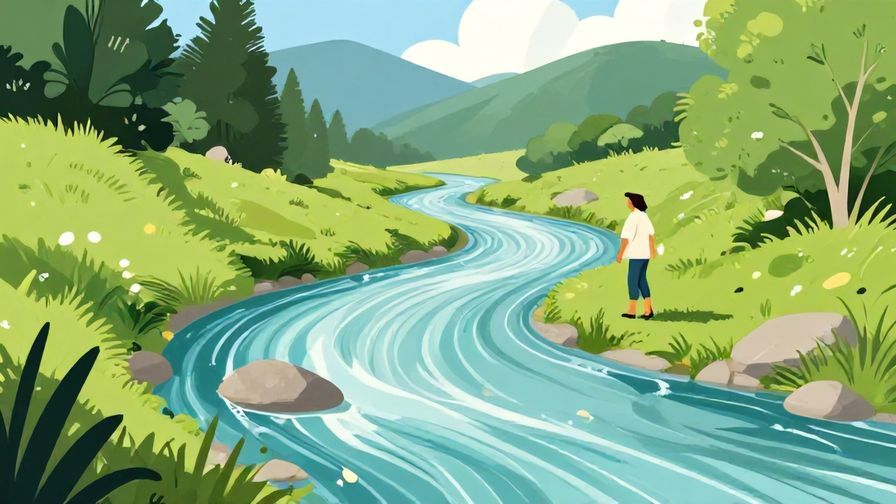 Illustration%20of%20a%20flowing%20river%20with%20a%20person%20calmly%20walking%20alongside%20it%2C%20vibrant%20colors%2C%20illustrated%20style