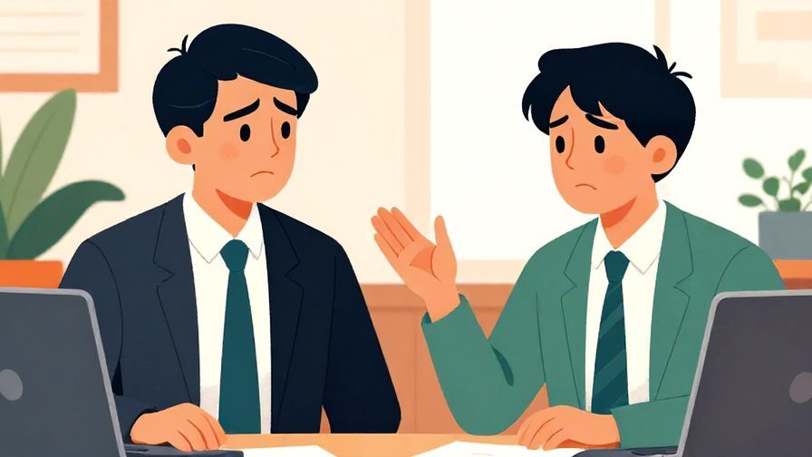 Illustration%20of%20a%20formal%20conversation%20between%20two%20people%2C%20one%20looking%20skeptical%20while%20the%20other%20is%20explaining%20nervously%2C%20office%20background%2C%20vibrant%20colors%2C%20illustrated%20style