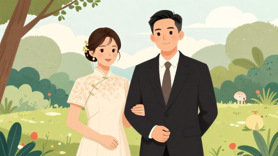 Illustration%20of%20a%20formal%20couple%20dressed%20in%20traditional%20clothing%2C%20standing%20together%20with%20a%20serene%20garden%20background