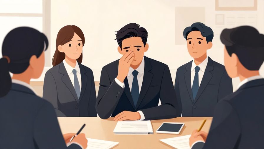 Illustration%20of%20a%20formal%20meeting%20with%20one%20person%20looking%20a%20bit%20embarrassed%20while%20others%20listen%20attentively%2C%20professional%20indoor%20setting%2C%20illustrated%20style