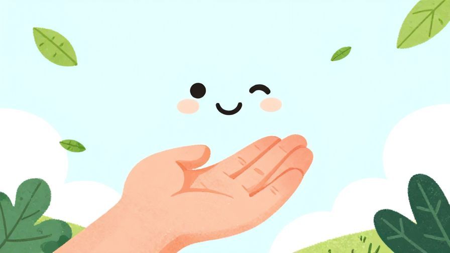 Illustration%20of%20a%20friendly%20character%20offering%20a%20hand%20with%20a%20smile%2C%20bright%20background%20with%20floating%20leaves%2C%20illustrated%20style