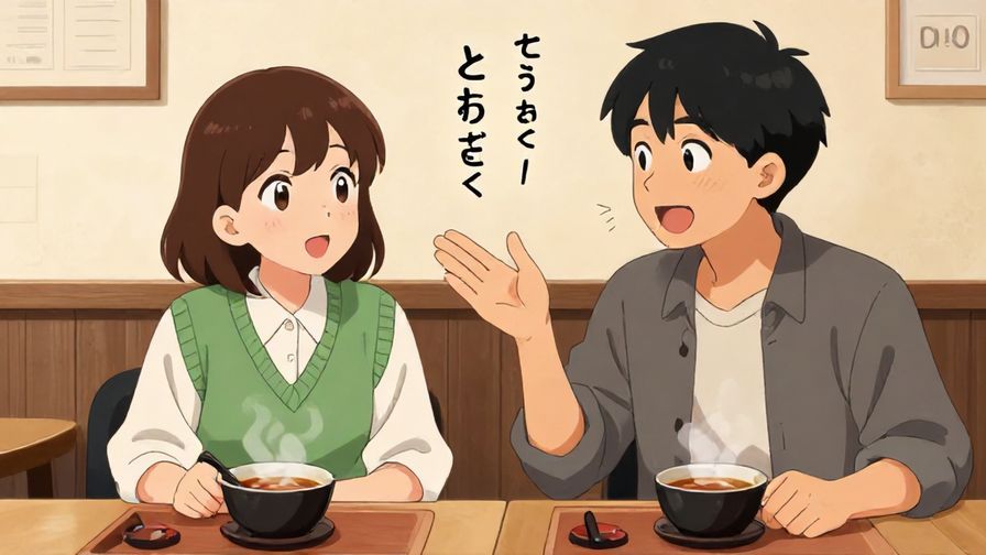 Illustration%20of%20a%20friendly%20conversation%20between%20two%20people%20in%20a%20cozy%20Japanese%20cafe%2C%20one%20person%20looking%20curious%20and%20the%20other%20helping%20with%20words%2C%20vibrant%20colors%2C%20illustrated%20style