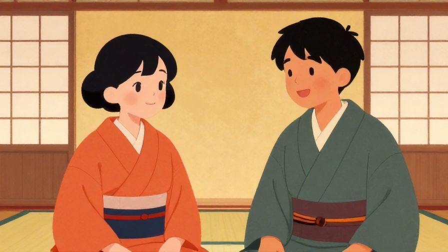 Illustration%20of%20a%20friendly%20conversation%20between%20two%20people%20sharing%20smiles%20in%20a%20traditional%20Japanese%20room%20with%20warm%20lighting%2C%20vibrant%20colors%2C%20illustrated%20style