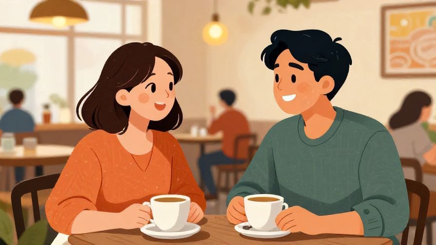 Illustration%20of%20a%20friendly%20conversation%20between%20two%20people%20in%20a%20cozy%20cafe%2C%20warm%20lighting%2C%20smiling%20expressions%2C%20detailed%20background%2C%20vibrant%20colors%2C%20illustrated%20style