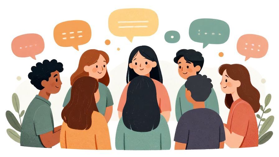 Illustration%20of%20a%20friendly%20group%20chatting%20with%20speech%20bubbles%20around%20them%2C%20soft%20colors%2C%20detailed%20background%2C%20illustrated%20style