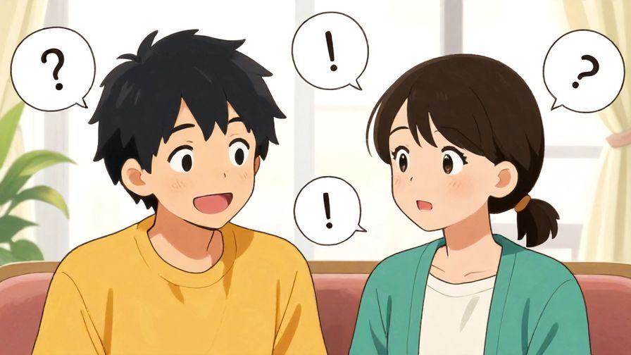 Illustration%20of%20a%20friendly%20Japanese%20conversation%20scene%2C%20two%20people%20smiling%20and%20talking%20with%20speech%20bubbles%20showing%20various%20expressions%20of%20uncertainty%20and%20neutral%20feelings%2C%20detailed%20background%2C%20vibrant%20colors%2C%20illustrated%20style