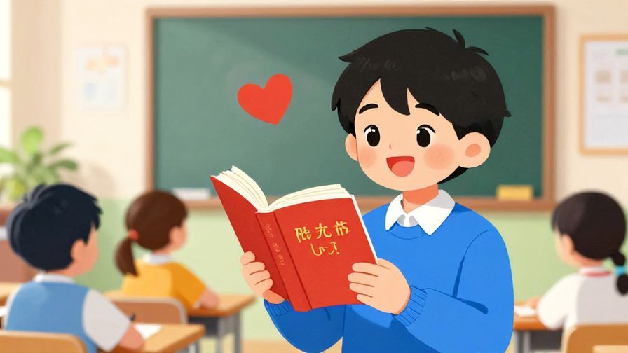 Illustration%20of%20a%20friendly%20Japanese%20language%20learner%20holding%20a%20book%20with%20a%20heart%20floating%20above%20their%20head%2C%20colorful%20classroom%20background%2C%20vibrant%20colors%2C%20illustrated%20style