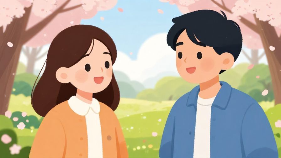Illustration%20of%20a%20friendly%20person%20gently%20talking%20to%20a%20friend%2C%20both%20smiling%20with%20a%20soft%20background%20of%20a%20park%20and%20cherry%20blossoms%2C%20vibrant%20colors%2C%20illustrated%20style