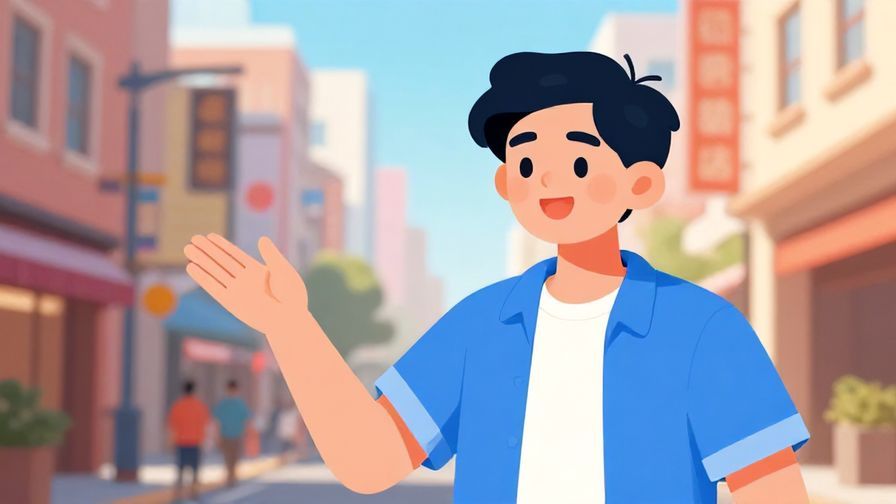 Illustration%20of%20a%20friendly%20person%20gesturing%20left%20with%20a%20smile%2C%20bright%20city%20street%20background%2C%20vibrant%20colors%2C%20illustrated%20style