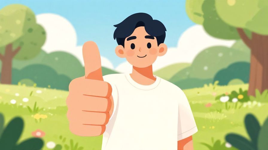 Illustration%20of%20a%20friendly%20person%20giving%20a%20thumbs-up%20with%20a%20calm%20smile%2C%20sunny%20park%20background%2C%20vibrant%20colors%2C%20illustrated%20style
