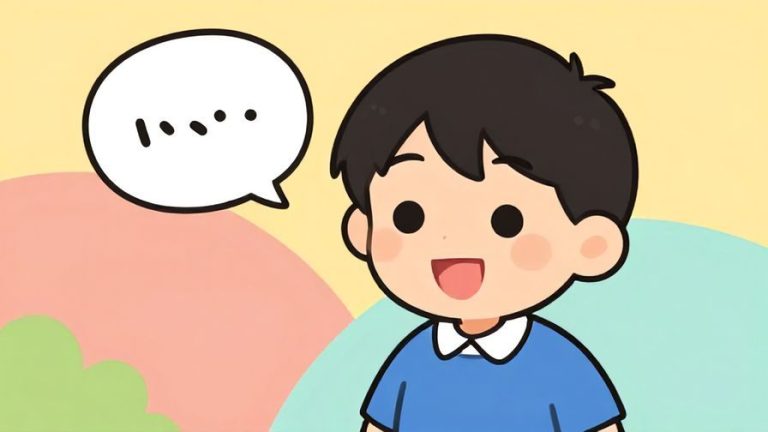 Illustration%20of%20a%20friendly%20person%20speaking%20with%20a%20small%20speech%20bubble%20showing%20a%20few%20Japanese%20characters%2C%20colorful%20background%2C%20cheerful%20expression