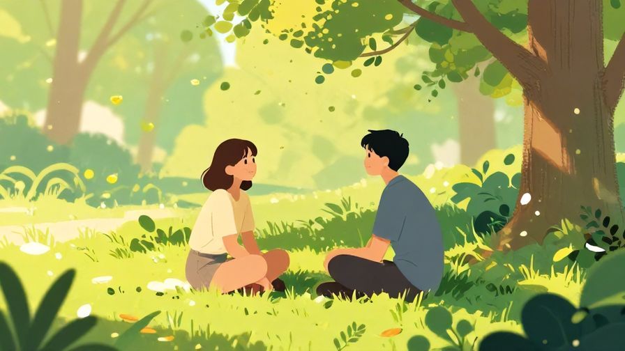 Illustration%20of%20a%20gentle%20scene%20with%20two%20people%20talking%20in%20a%20quiet%20park%20with%20soft%20sunlight%20and%20floating%20leaves%20around%20them%2C%20vibrant%20colors%2C%20illustrated%20style