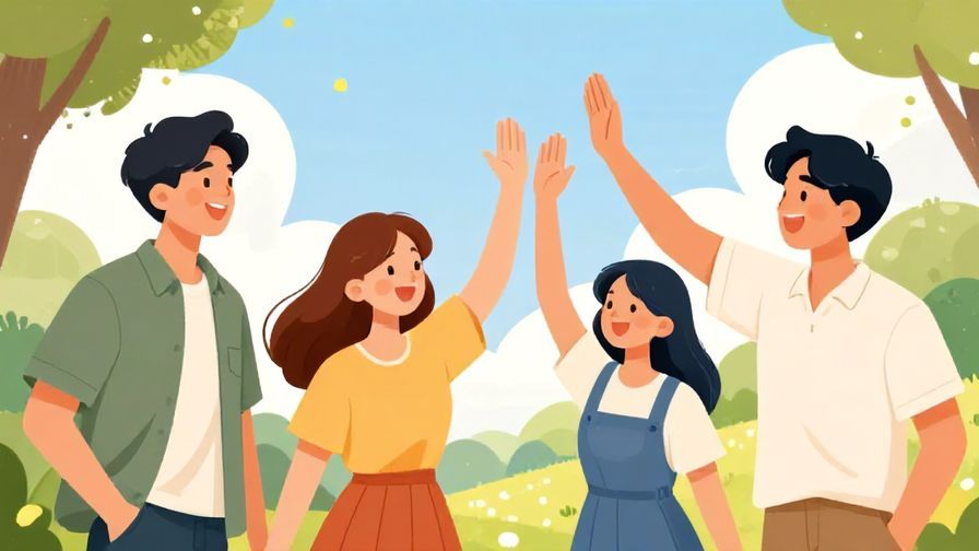 Illustration%20of%20a%20group%20of%20friends%20giving%20high-fives%20and%20celebrating%20outdoors%2C%20bright%20sunny%20day%2C%20illustrated%20style