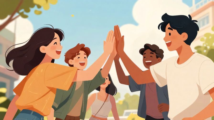 Illustration%20of%20a%20group%20of%20friends%20laughing%20and%20giving%20each%20other%20high-fives%20outside%20on%20a%20sunny%20day%2C%20illustrated%20style