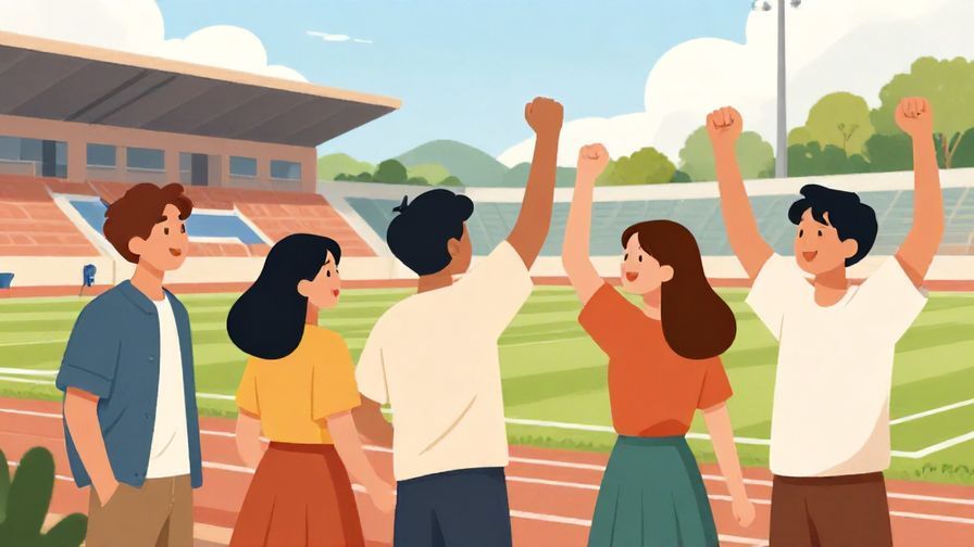 Illustration%20of%20a%20group%20of%20friends%20pumped%20up%20and%20cheering%20outside%20a%20sports%20field%2C%20illustrated%20style