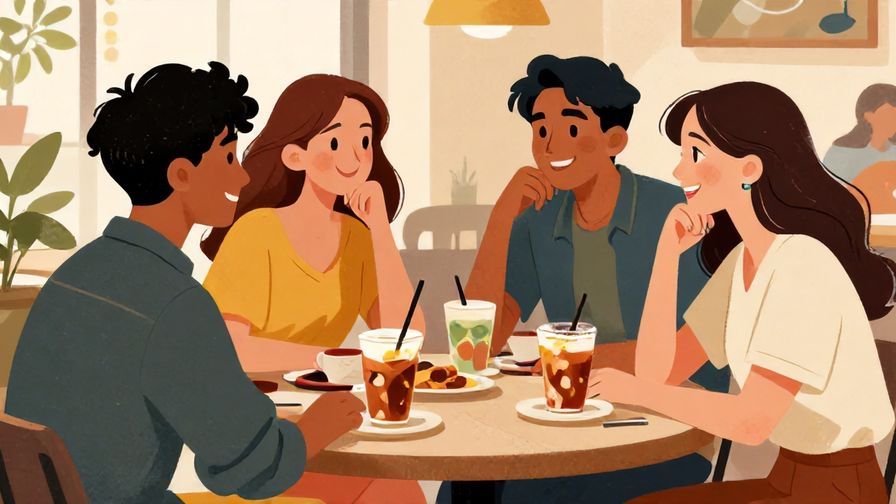 Illustration%20of%20a%20group%20of%20young%20friends%20chatting%20lively%20at%20a%20cafe%2C%20detailed%20background%2C%20vibrant%20colors%2C%20illustrated%20style