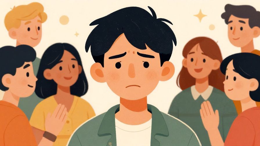 Illustration%20of%20a%20grumpy%20person%20frowning%20while%20others%20are%20smiling%20and%20chatting%2C%20detailed%20background%2C%20vibrant%20colors%2C%20illustrated%20style