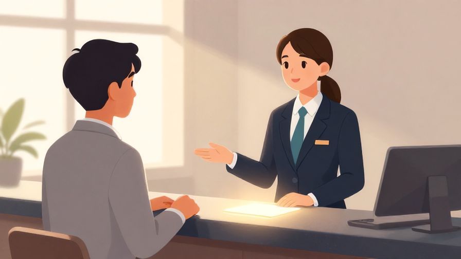 Illustration%20of%20a%20guest%20calmly%20explaining%20to%20a%20hotel%20receptionist%20with%20a%20glowing%20check-in%20desk%20and%20soft%20morning%20light.