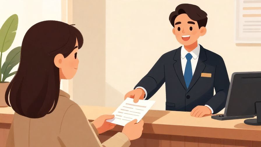 Illustration%20of%20a%20guest%20politely%20handing%20over%20a%20reservation%20paper%20to%20a%20receptionist%20with%20a%20friendly%20expression%2C%20detailed%20background%2C%20vibrant%20colors%2C%20illustrated%20style