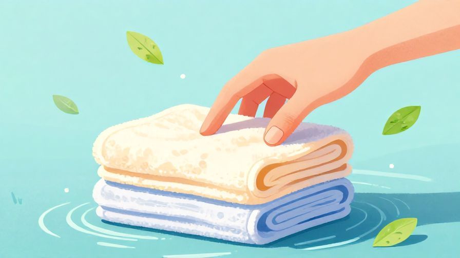 Illustration%20of%20a%20hand%20reaching%20for%20a%20towel%20stack%20with%20soft%20floating%20leaves%20and%20gentle%20waves%20in%20the%20background%2C%20vibrant%20colors%2C%20illustrated%20style