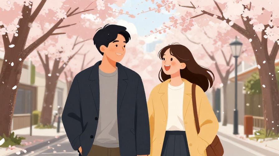 Illustration%20of%20a%20happy%20couple%20sharing%20a%20laugh%20while%20walking%20down%20a%20street%20lined%20with%20cherry%20blossoms%2C%20illustrated%20style