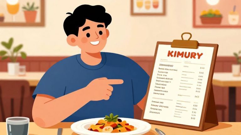 Illustration%20of%20a%20happy%20person%20pointing%20at%20a%20dish%20on%20a%20menu%20with%20a%20smile%2C%20bright%20restaurant%20background%2C%20vibrant%20colors%2C%20illustrated%20style