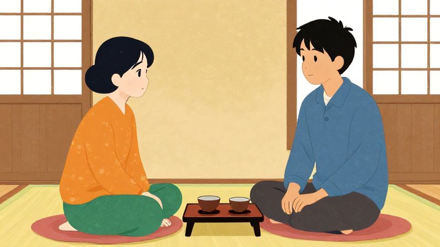 Illustration%20of%20a%20Japanese-style room%20with%20two%20people%20talking%20calmly%20over%20tea%2C%20subtle%20body%20language%20showing%20attitude%20adjustment%2C%20vibrant%20colors%2C%20illustrated%20style