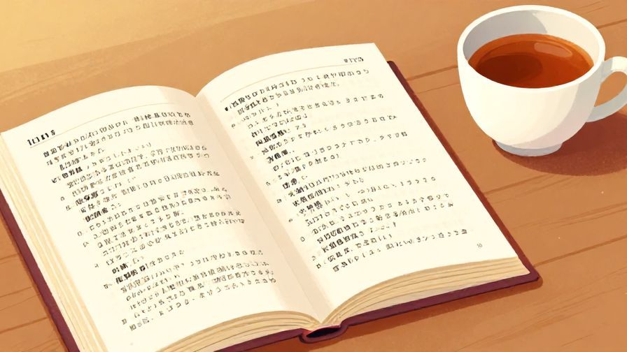 Illustration%20of%20a%20Japanese%20dictionary%20open%20on%20a%20table%2C%20with%20soft%20warm%20lighting%20and%20a%20cup%20of%20tea%20nearby%2C%20illustrated%20style%2C%20vibrant%20colors